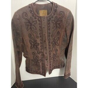 VTG DOUBLE D RANCH RUSTIC SZ Medium WESTERN JACKET COWHIDE Leather